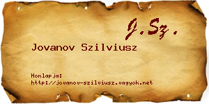 Jovanov Szilviusz névjegykártya